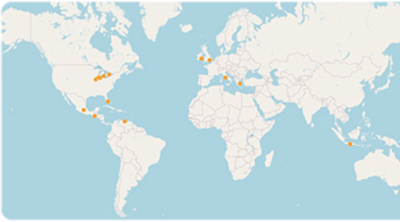 Map of visitors to website